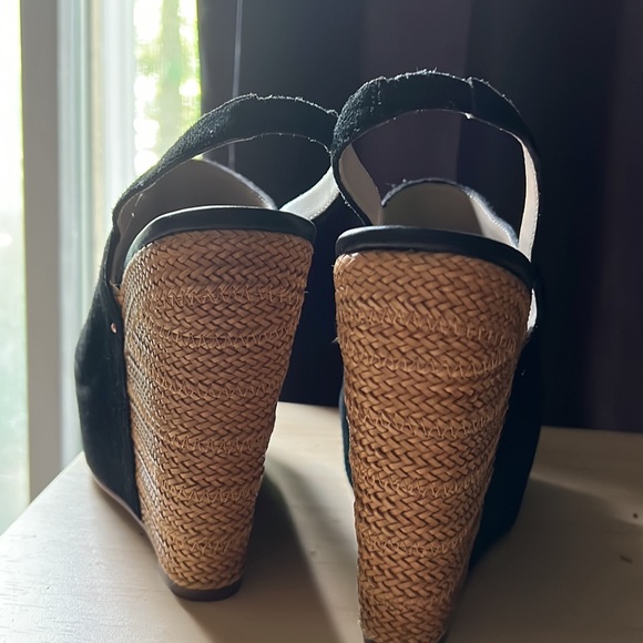 Black Suede Platform Wedge - Picture 5 of 9